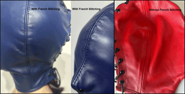 Leather Full Face Bondage Hood with Lacing - Image 5